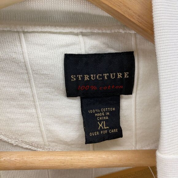 New Structure Sweater Pullover Women XL White Knit High Neck Long Sleeve Cotton - Picture 3 of 9
